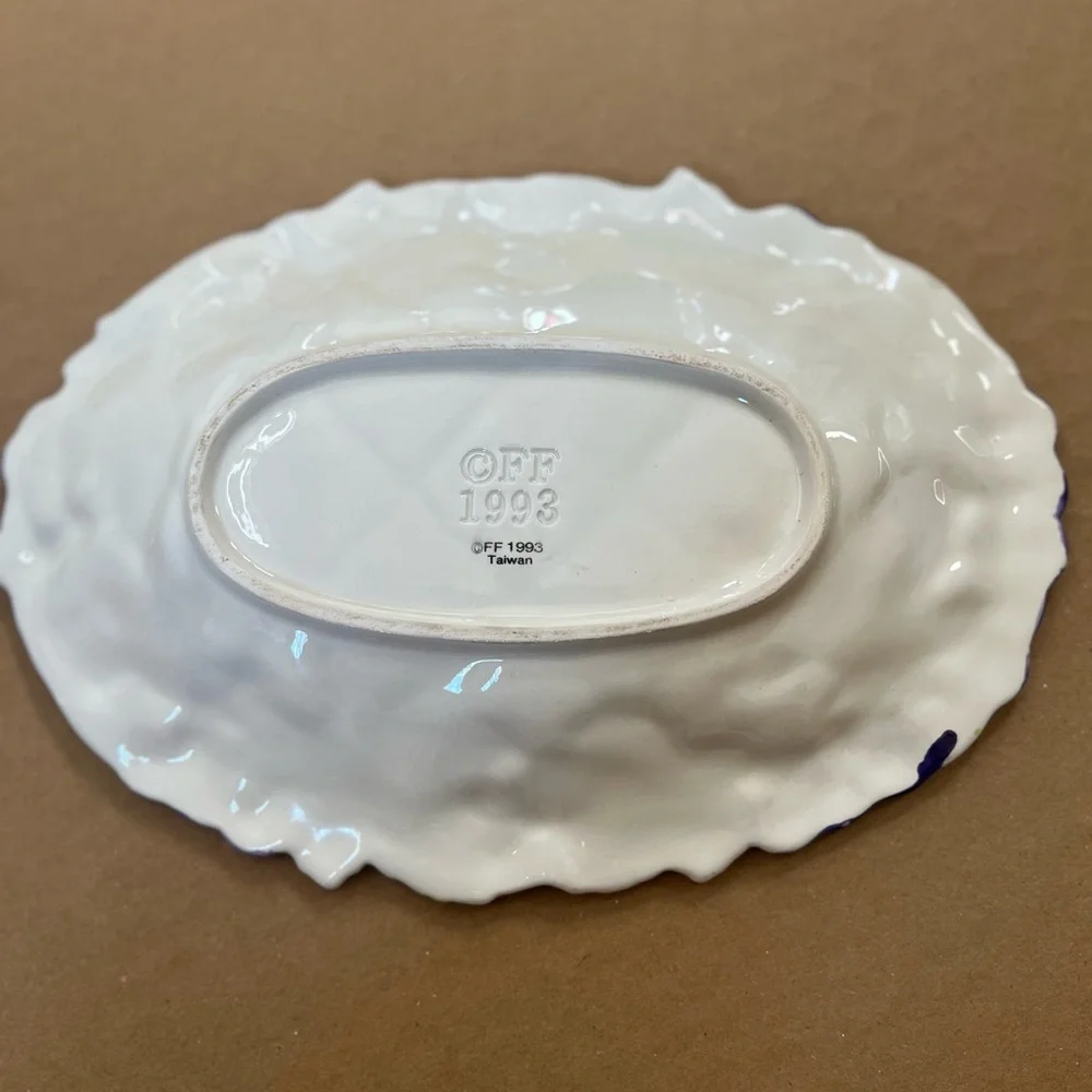 Fitz & Floyd Thanksgiving Banquet Grapes‎ and Leaves Oval Dish – Excellent cond.
